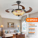 48" Tiffany Retractable Ceiling Fan with Light - (Red Dot, Black)