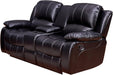 2PC Bonded Leather Recliner Set, Sofa, Loveseat, 8018, Black