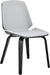 Brinley Mid Century Modern Gray Faux Leather and Black Wood Dining Room Accent Side Chair for Kitchen Table Desk Vanity