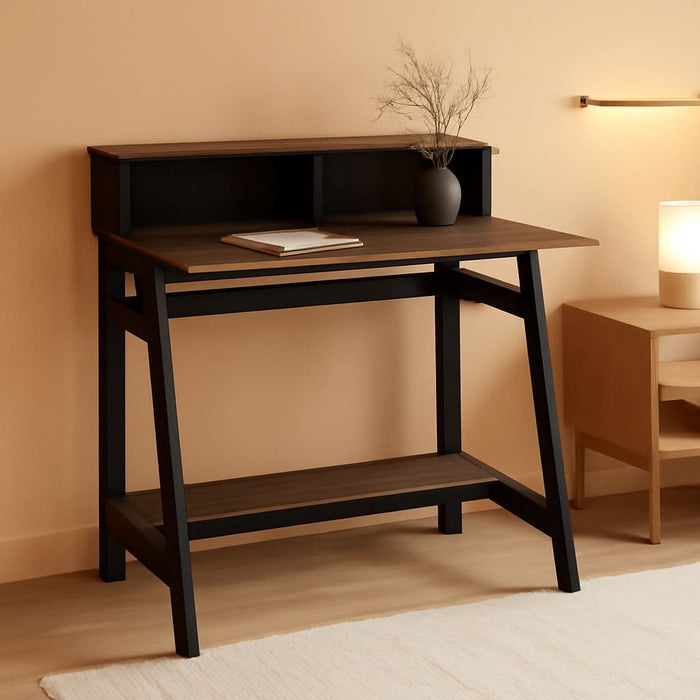 Simplistic a Frame Computer Desk, 17.9"D X 31.6"W X 35.5"H, Columbia Walnut