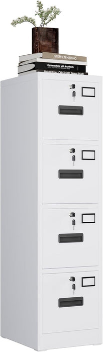White IndustrialGrade 4 Drawer File Cabinet Lockable