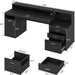 Computer Desk with 3 Drawer & Storage Shelves, Home Office Desk with File Drawer & Cabinet, Writing Study Table with Long Monitor Stand & Printer Shelf, Executive Desk, Black