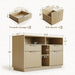 4 Drawer Fluted File Cabinet with Lock for Home Office
