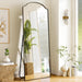 Arched Full Length Mirror Full Body Mirrors with Unique Scalloped Corner Design 24 X 65 Inch Wall Mirror Full Length for Bedroom Living Room Black