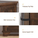 63 Inch Buffet Cabinet with Storage, 4 Carved Doors, Brown