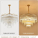 31.5" Gold Clear Glass Crystal Chandelier 18-Light Modern Crystal Pendant Ceiling Light Fixture 4-Tier Luxury Glass Chandeliers,For Dining Room Kitchen Island Living Room Bedroom