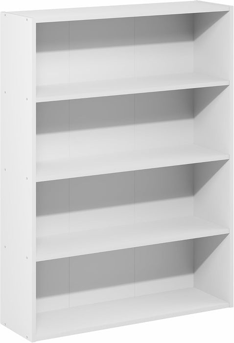 White 4Tier OpenBack Book Shelf With DisplayOrganizer