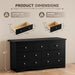 Dresser for Bedroom, 7 Wood Dresser, Chest of Drawers, for TV up to 65 Inch, TV Stand Storage Chest of Drawers for Hallway Entryway (Black)