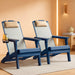 Folding Adirondack Chairs Set of 2, HDPE and Woven Mesh, Blue