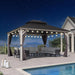 12x14 Outdoor Gazebo CharcoalGrey Hardtop Galvanized Steel