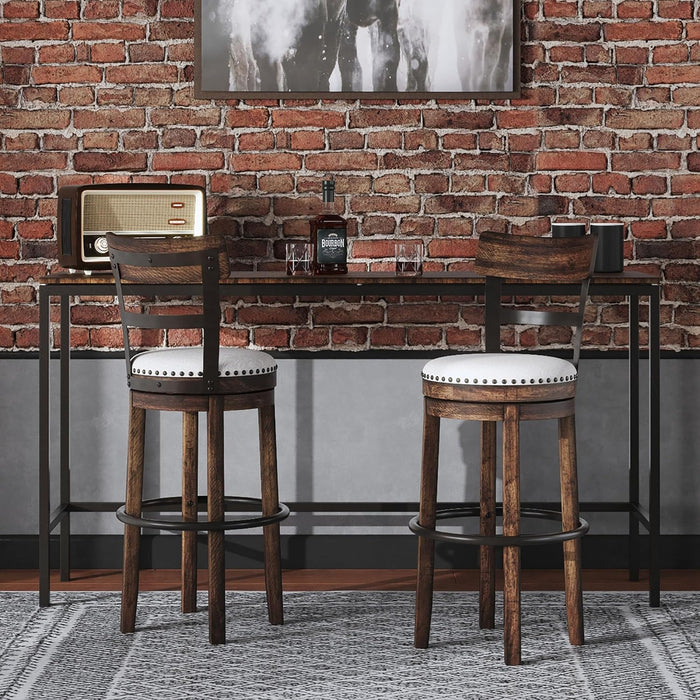 Valebeck 30" Farmhouse Pub Height Barstool, Brown