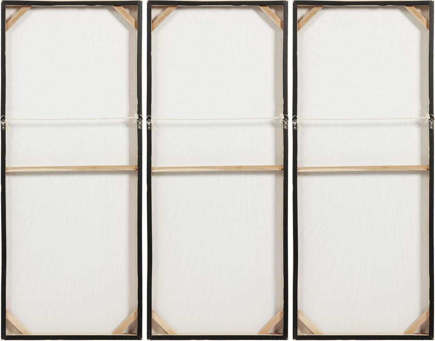 Gold Wall Art Textured Hand Painted Canvas by Martin Edwards, Triptych, 48" X 20" Each, Sunshine