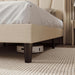 Queen Size Platform Linen Bed Frame with Headboard, Beige