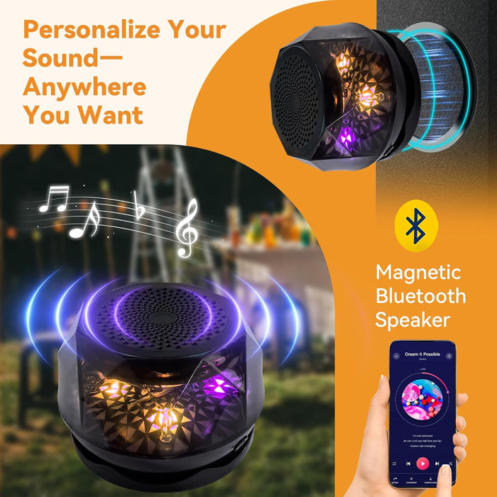 Patio Gazebo 11'X13' with LED Lights & Bluetooth Speaker, Heavy Duty Outdoor Canopy Shelter with Metal Frame, Double Roofs, Soft-Top Gazebo with Netting and Curtains for Backyard