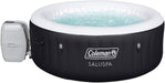 Saluspa Miami Airjet 2 to 4 Person round Inflatable Hot Tub Portable Outdoor Spa with 60 Soothing Airjets and Insulated Cover, Black