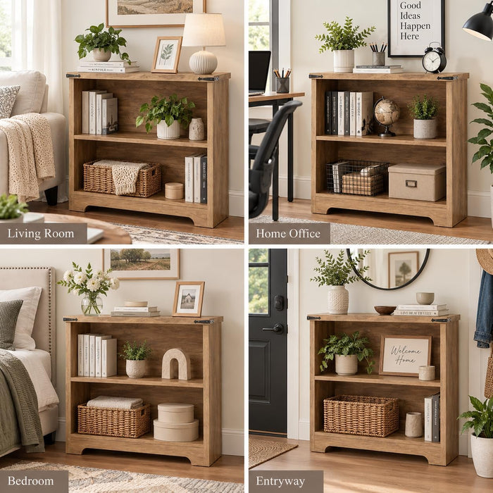 Small 3-Tier Book Shelf, Engineered Wood Bookcase,Bookshelf for Home, Brown