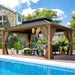 12x16 Weatherproof Aluminum Frame Gazebo Steel Roof