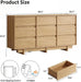 Oak Dresser for Bedroom, 59In Modern 9 Drawer Chest of Drawers
