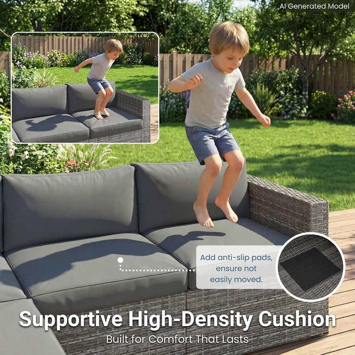 Outdoor Patio Furniture Set, All Weather Patio Sectional Sofa