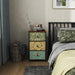Slim Dresser With Retro Flower Pattern Design For Bedroom