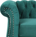 3 Pieces of Living Room Furniture Sofa Sets, Modern Velvet Chesterfield Sofa&Chesterfield Club Chair&Chesterfield Loveseat Sofas Set with Nailhead Trim Scroll Arms for Living Room(Green)