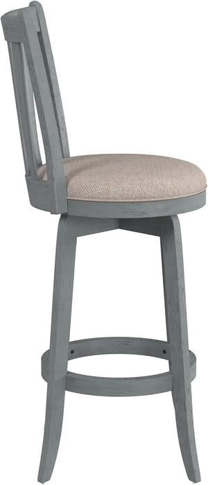 Furniture Savana Wood Bar Height Stool, 30" High, Blue Wire Brush