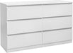 White 6 Drawer Dresser for Bedroom,48'' Modern Dresser with Deep Drawer,Wide Storage Chest of Drawers,Bedroom Storage Organizer Furniture,Tv Stand for Living Room