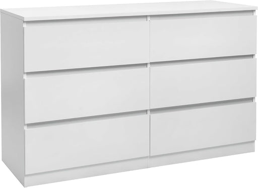 White 6 Drawer Dresser for Bedroom,48'' Modern Dresser with Deep Drawer,Wide Storage Chest of Drawers,Bedroom Storage Organizer Furniture,Tv Stand for Living Room