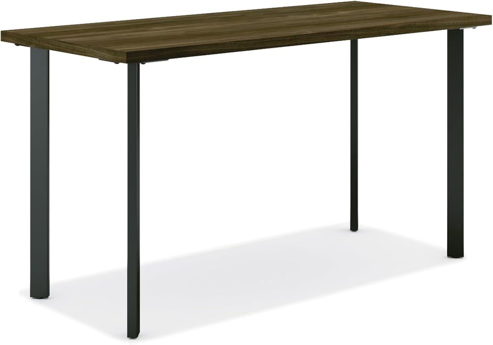 Coze Home Office Desks, Sturdy Table Computer Desk, 54", Walnut Top, Black Base