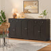 71" Modern Arched Sideboard Buffet Cabinet with Storage, Black