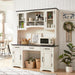 Farmhouse 76 Inch White IndustrialGrade Desk Hutch
