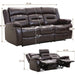 3-Seat Home Theater Recliner Sofa Set, Gray
