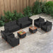 8 Piece Outdoor Conversation Set, Patio Cushioned Chairs (2, Black)