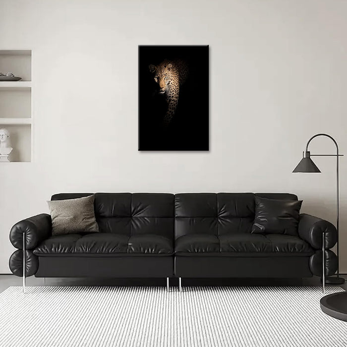 Leopard Wall Art Wildlife Portrait Photography Close-Up Animal Print Framed Artwork for Living Room, Bedroom, or Office Decor, 24"X36"