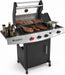 4 Burners Propane Gas Outdoor Grill 50,000 BTU, 553 Sq.In, Searing Burner, Side Burner, Porcelain-Enameled Grates BBQ Grill, Stainless Steel Propane Grill, Patio Garden Family Party Barbecues