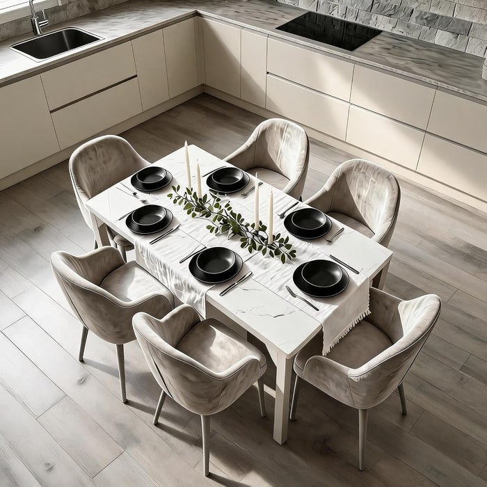 71" Long Large Dining Table, Industrial Kitchen Table for 6-8 People