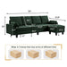 Convertible Sectional Sofa with Reversible Storage Ottoman and Side Storage Pocket,L-Shaped 4-Seat Couch for Living Room Office Apartment