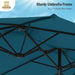 15Ft Patio Umbrella, Base Included, Rectangular, Cerulean | Outdoor, Table, Large, 15, Rectangle, Double, Pool, Stand, Clearance, Outside, Triple, Shade, Sun