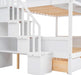 Twin over Full Bunk Bed with Storage Shelves, Stairs, Solid Wood Staiway Bunk Bed Frame with 2 Drawers, for Kids Teens Adults (White)