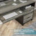 Office Desk with Drawers, 55 Inch Industrial Computer Desk with Storage, Wood Teacher Desk with Keyboard Tray & File Drawer for Home Office, Dark Gray Oak