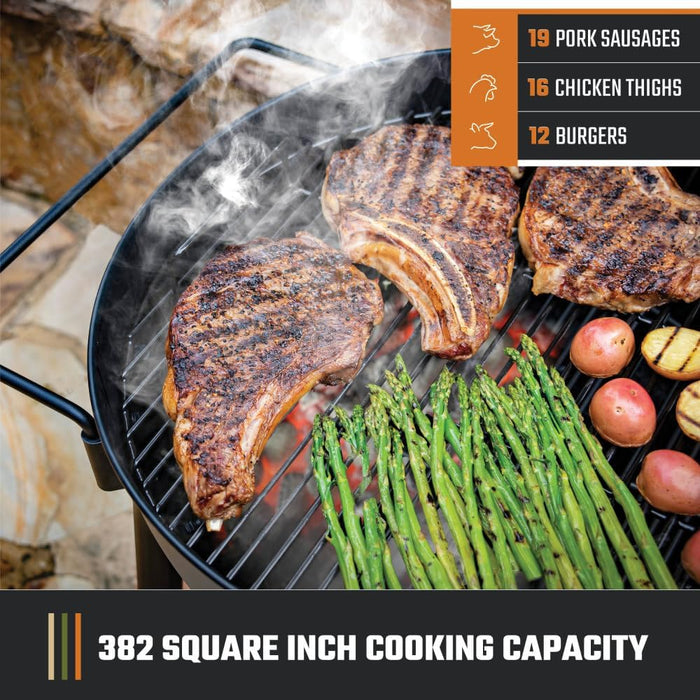 Blackjack 21.5 In. Heavy-Duty Kettle Charcoal Grill with 382 Sq. In. Cooking Area, Black