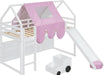 Twin Size Loft Bed With Slide PlayhouseCastleFortress