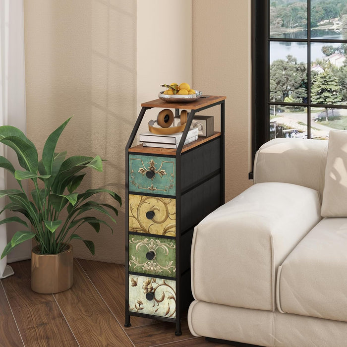 Narrow Tall Dresser With Integrated Charging Station