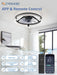 Low Profile Ceiling Fans with Lights, Flush Mount Modern Ceiling Fan and Remote Control, 20" LED Ceiling Fans, Stepless Dimmable 3 Colors and 6 Speeds (Black, 20")