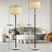 Marble Floor Lamp, Adjustable Height Standing Lamp with Marble Base Tall Lamp with Pull Chain Switch Floor Lamps for Living Room, Bedroom & Office Bulbs Not Included(Black)