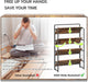 No Assembly Extra Wide 4 Tier Folding Bookshelf Storage Shelves Vintage Bookcase Standing Racks for Bedroom Living Room Home Office