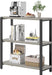 3 Tier Bookshelf, Industrial Wood and Metal Book Shelf and Bookcase, Short Book Case for Office Living Room Bedroom, Light Grey