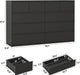 Black Malm Dresser for Bedroom, 55" Wide 37" Tall Dresser with 10 Drawers, Modern Large Wood Chest of Drawer Handle Free, Living Room, Entryway, Hallway, Black