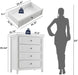 White Dresser for Bedroom,4 Chest of Drawers Dresser,Tall Nightstand Modern Clothes Organizer Cabinet for Bedroom,Closets,Hallway