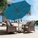 9FT Outdoor Patio Umbrella, Market Umbrella, Lake Blue